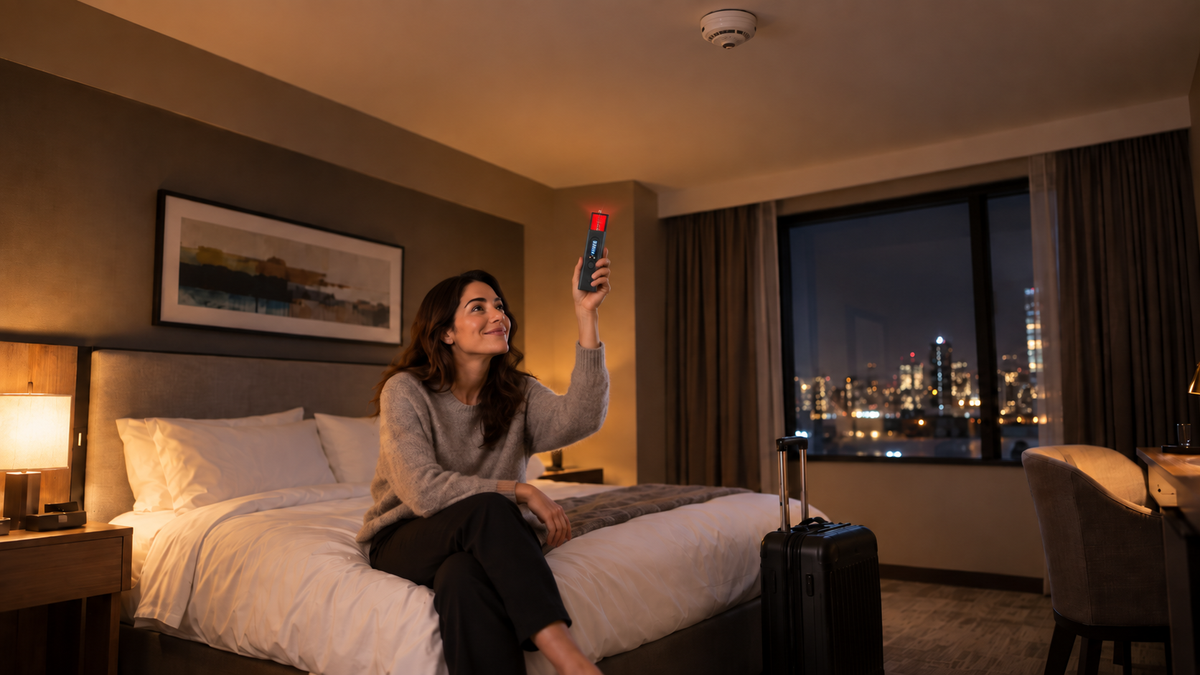 “Room checked. Now I can relax.”